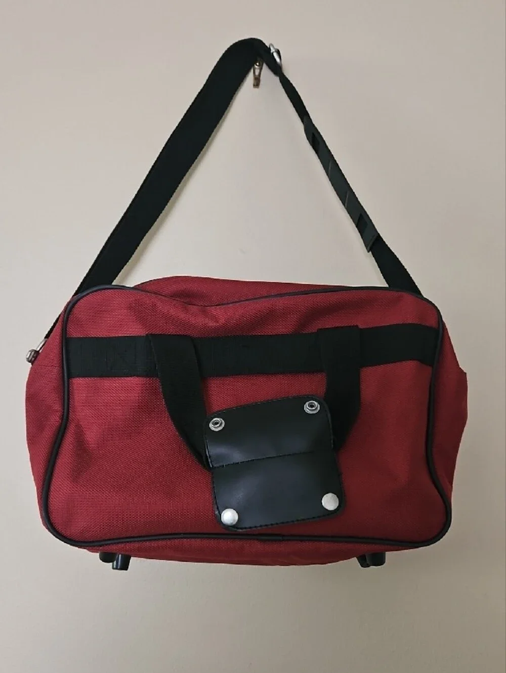 Dockers Red & Black Travel Duffel Bag with Feet